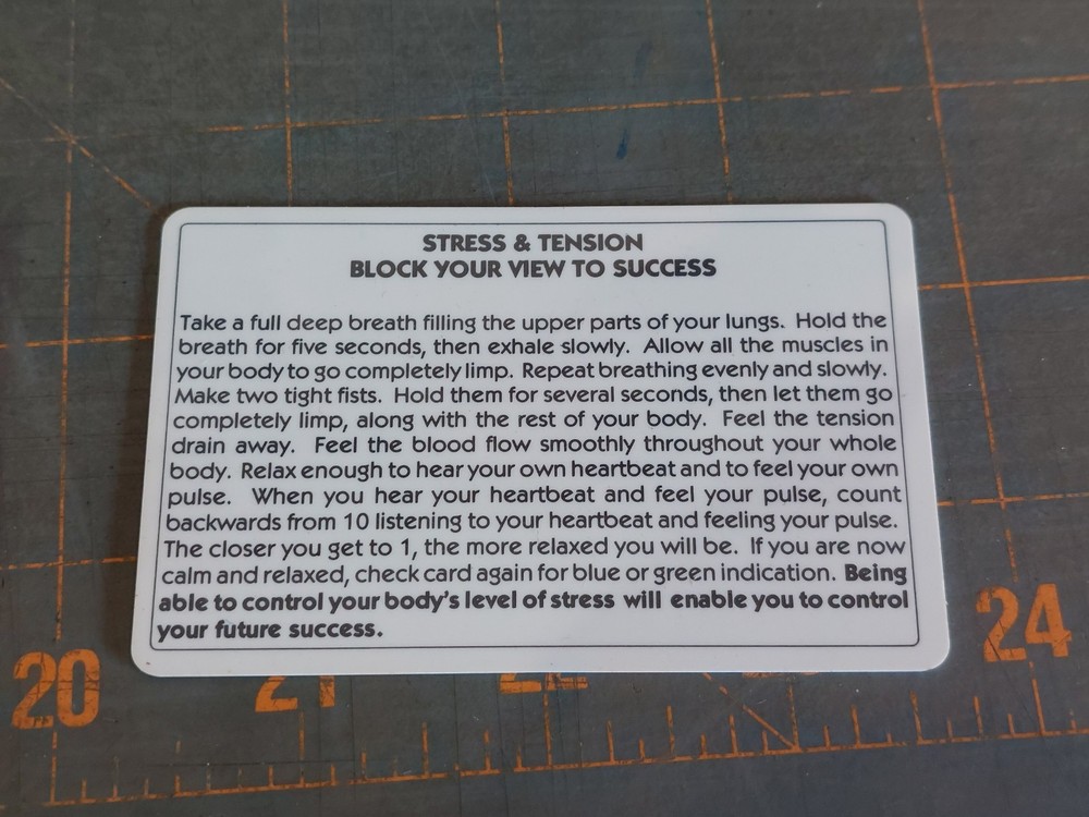 Vintage Stress Detector BIOFEEDBACK Sensor Card Guided Meditation Relief