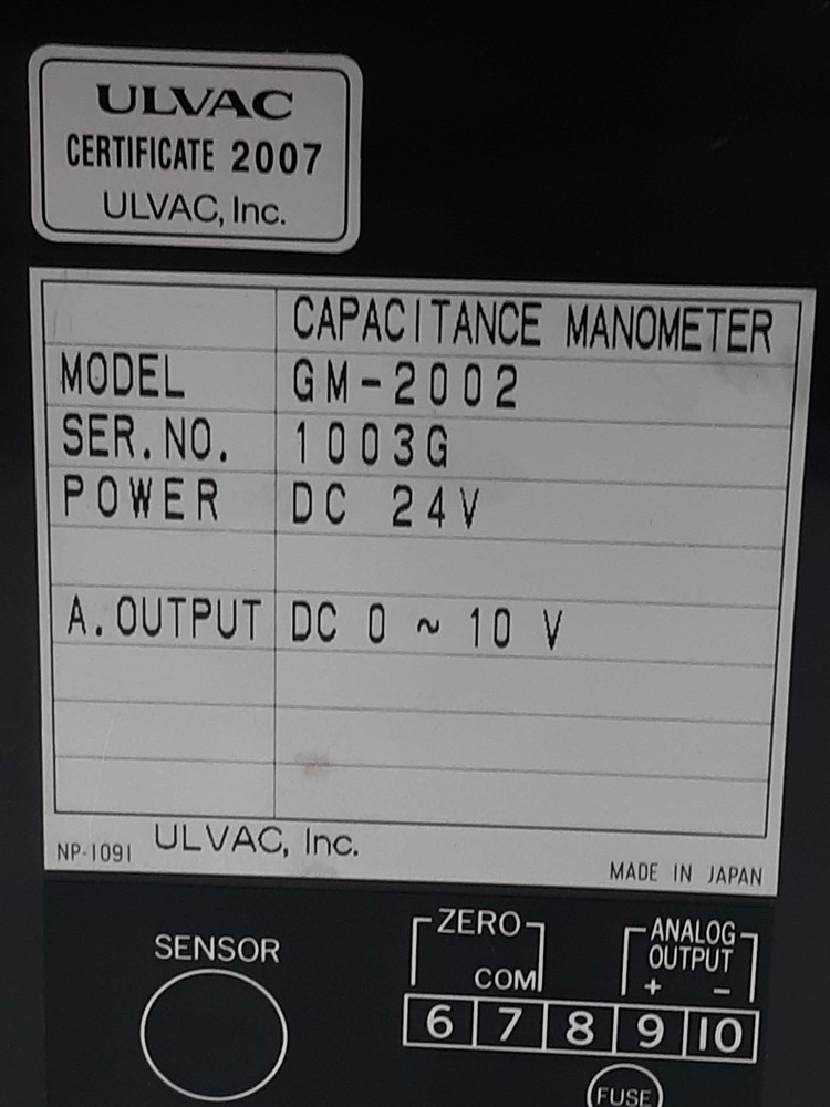 Ulvac GM-2002 Capacitance Manometer