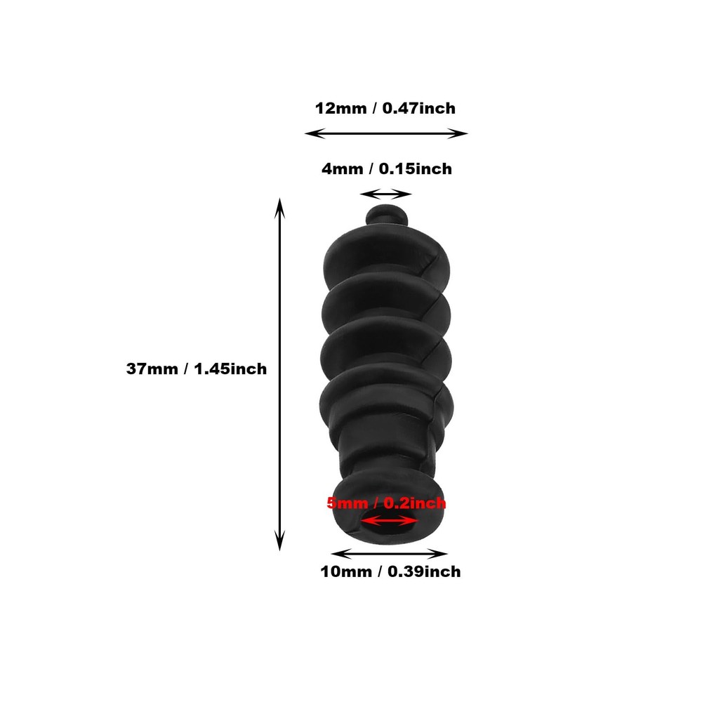 Create idea 5PCS Waterproof Push Rod Rubber Seal Bellow Protection Black