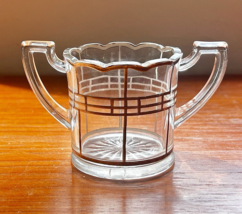 Vintage Silver-overlay Glass Sugar Bowl