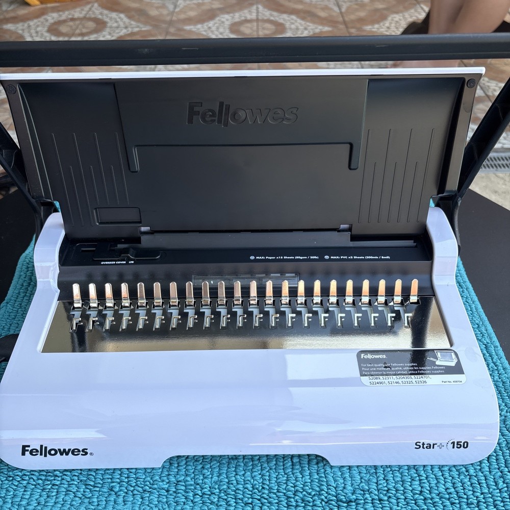 Fellowes Star + 150 Manual Comb Binding Machine Bundle Tested