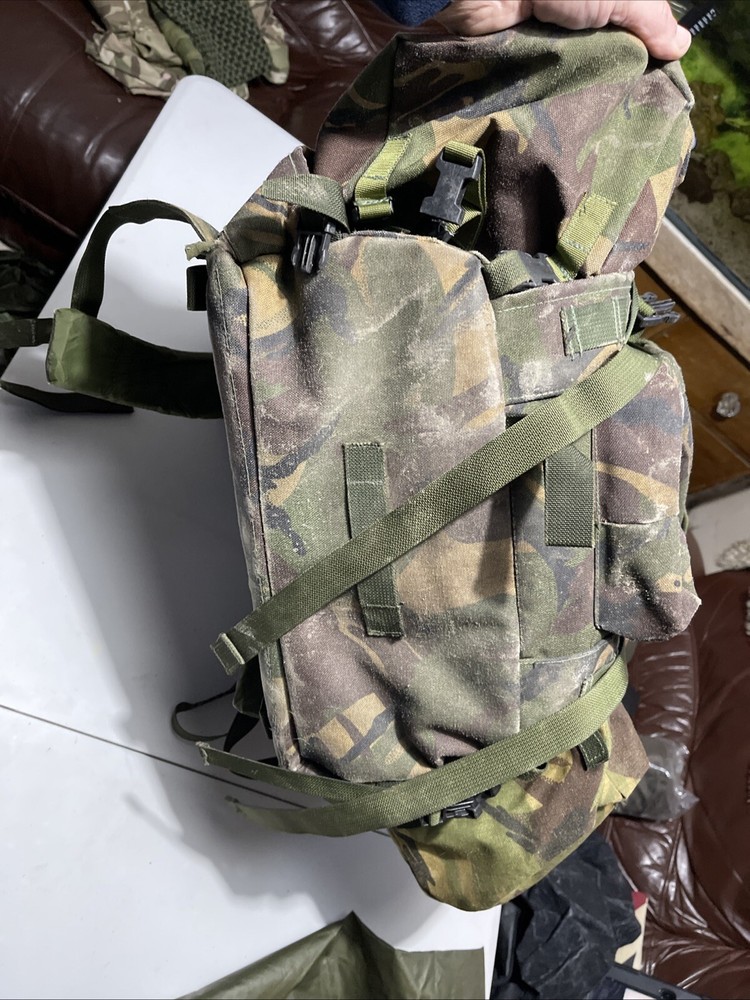 British Army Issue Rucksack + Frame Long Convoluted Back DPM + Side Pouches