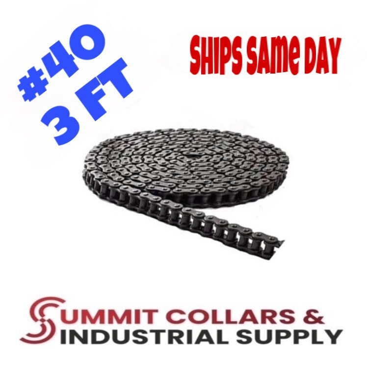 #40 Roller Chain x 3 feet + Free Connecting Link