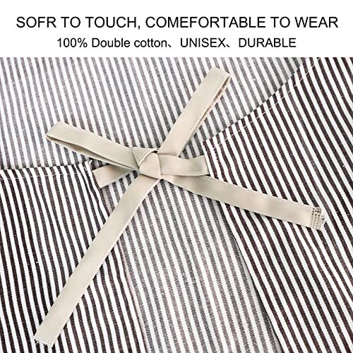 2 Pack Apron, Cotton Cooking Kitchen Aprons, Adjustable Bib Apron with 2