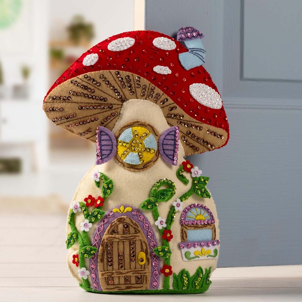 Bucilla® Mushroom Manor Door Stop Felt & Sequin Kit