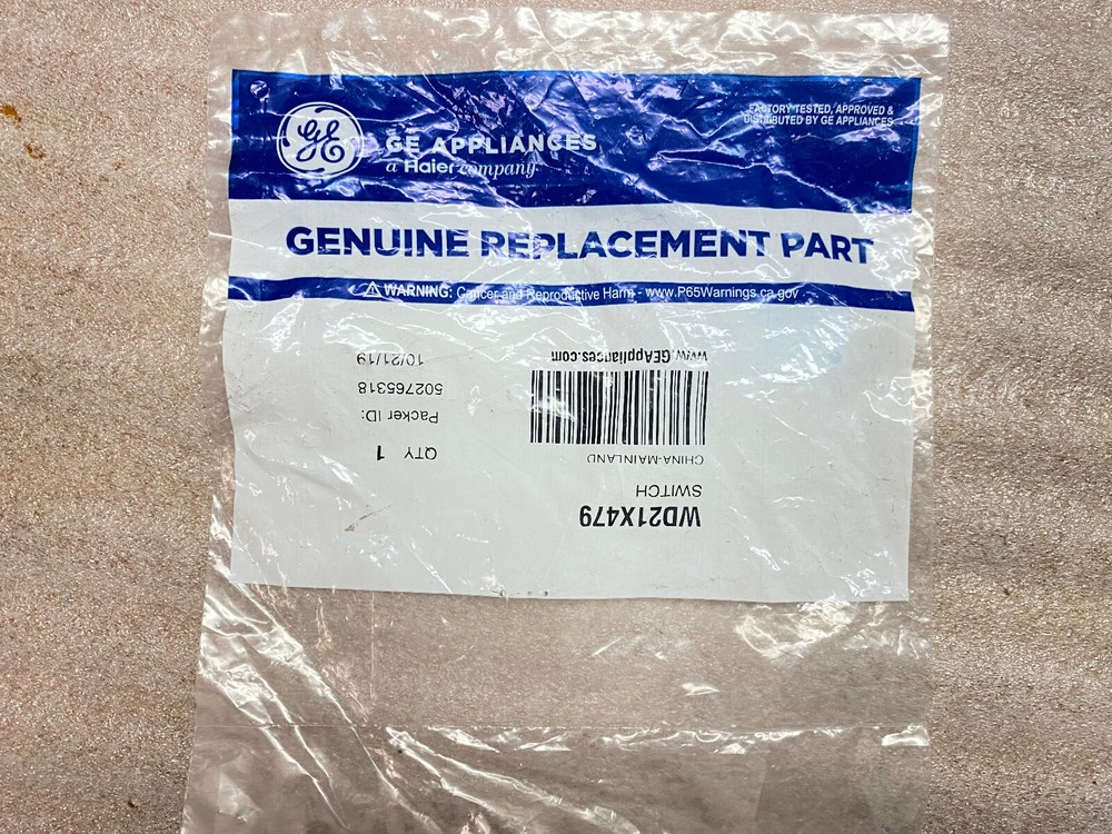 GENUINE OEM GE Dishwasher Float Switch WD21X479