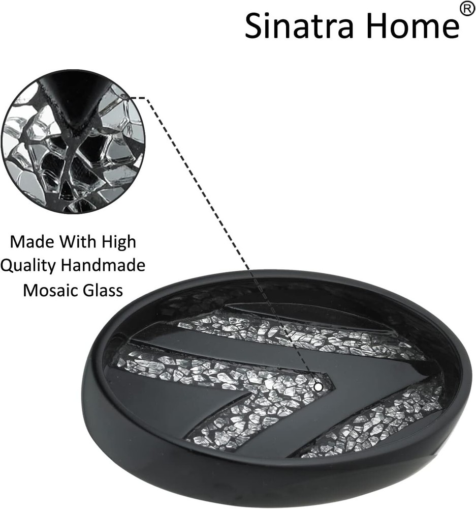 Popular Bath Sinatra Modern Soap Dish Classic Dish, Black