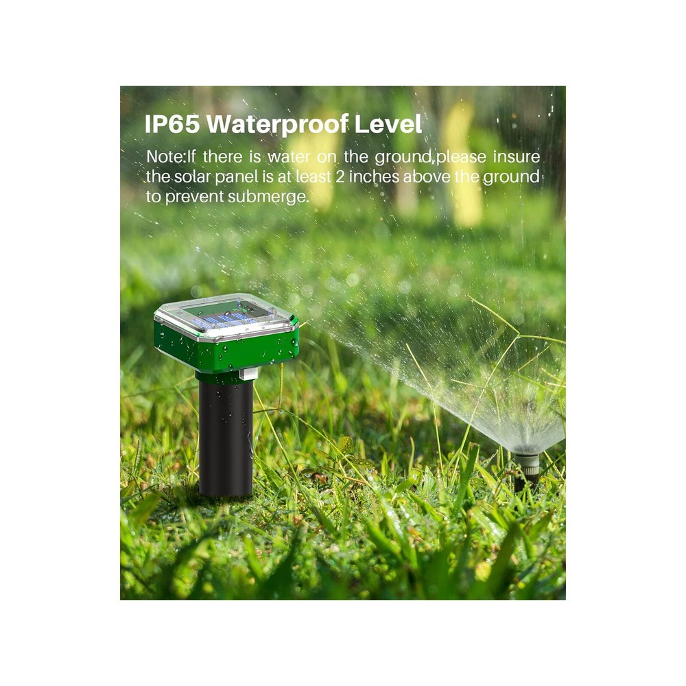 4 Pack Solar Power Ultrasonic Mice Gopher Mole Pest Snake Repellent Repeller