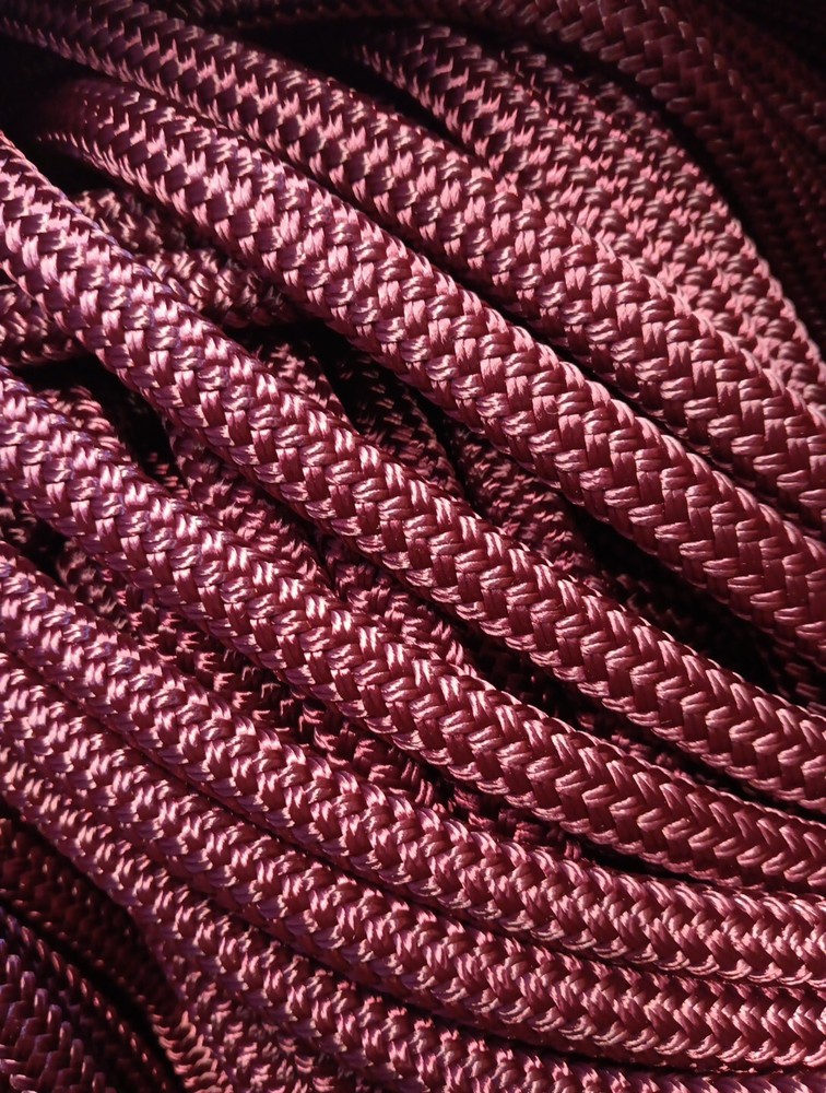 9/16 x 100 ft. Double Braid-Yacht Braid Polyester Rope. Burgundy