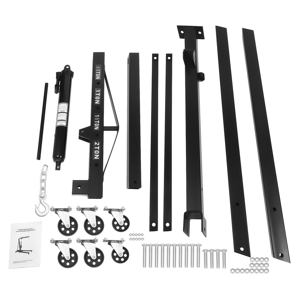 2 Ton Folding Engine Hoist Crane with Adjustable Height and Easy Mobility