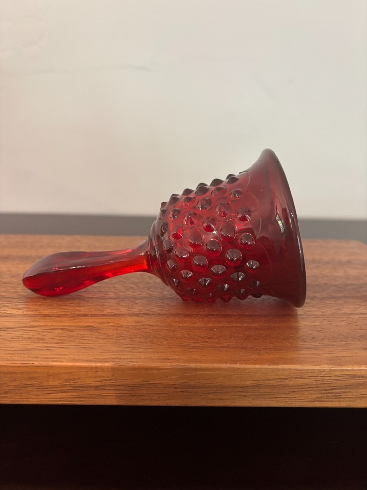 Fenton Ruby Red Glass Hobnail Dinner Bell