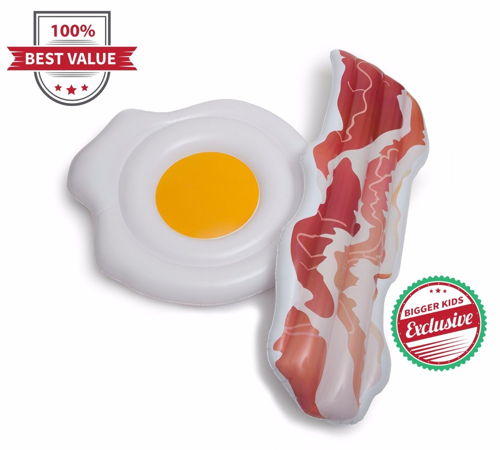 🎉  SUMMER SALE: Bacon & Egg Inflatable Pool Floatie Swimming Water Toy Float