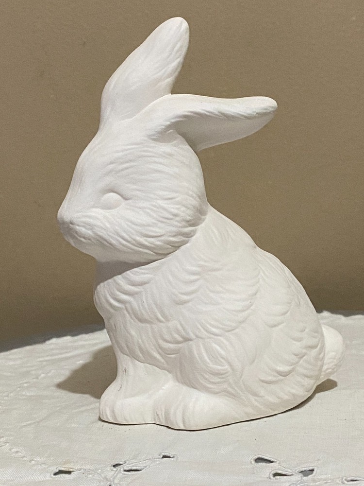 Bunny  Sitting 5" Tall Rabbit Easter Ceramic Bisque Ready to Paint