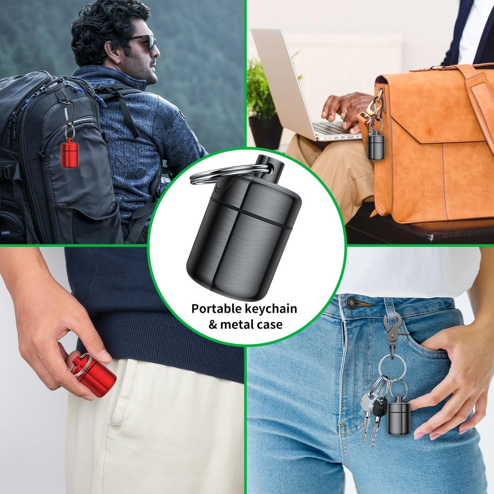 Ear Plug Carrying Case Keychain(2 Pack) Small Waterproof Metal Earplug