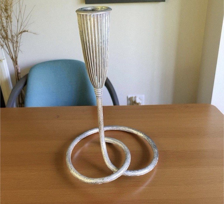 Vintage Napier Silverplated Loop Candlestick  Taper Candle Holder