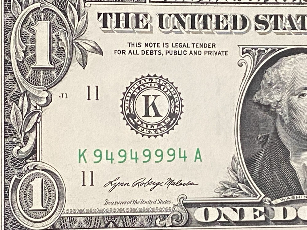 2021 - $1 - Binary Ink Transfer K94949994 - UNC