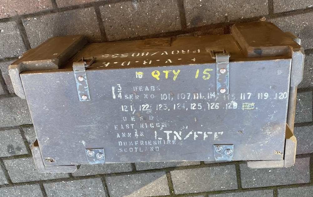 vintage British military ammunition box