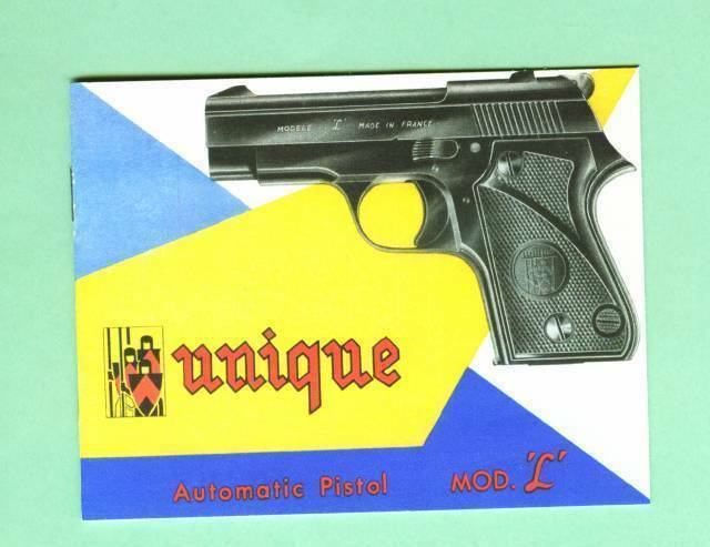 Unique Model L Pistol Owners Manual Reproduction
