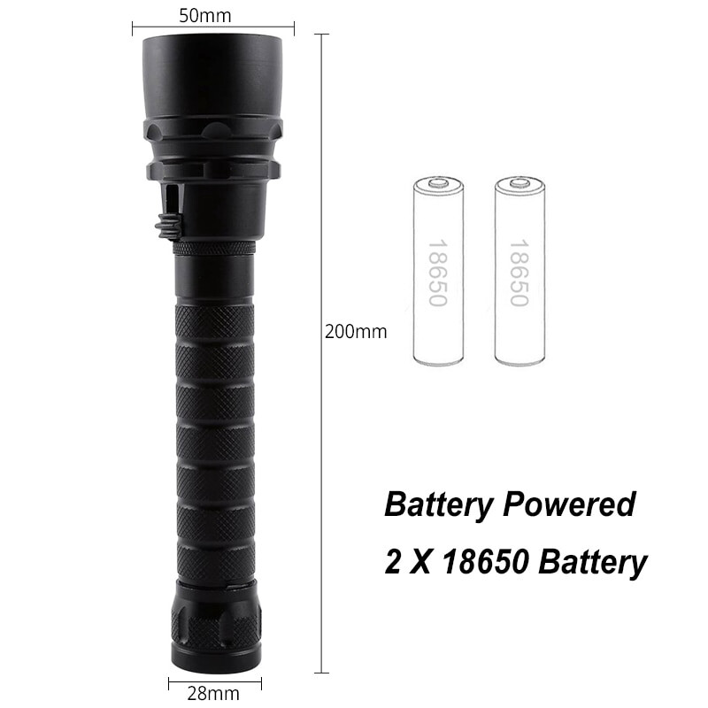 8000 LM Scuba Diving Flashlight Underwater 100M Flashlight for Diving Diving