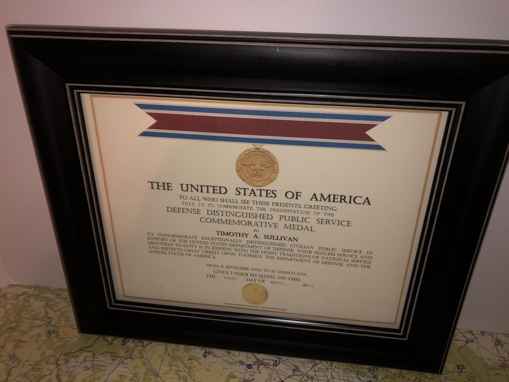 DEFENSE DISTINGUISHED PUBLIC SERVICE COMMEMORATIVE MEDAL CERTIFICATE ~ Type-1