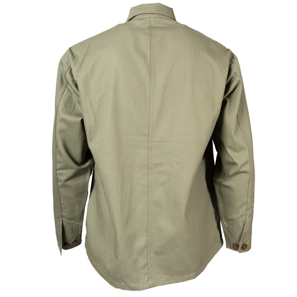 HBT 3-Pocket US Army Workers Chore Workwear Button Jacket - Olive Drab
