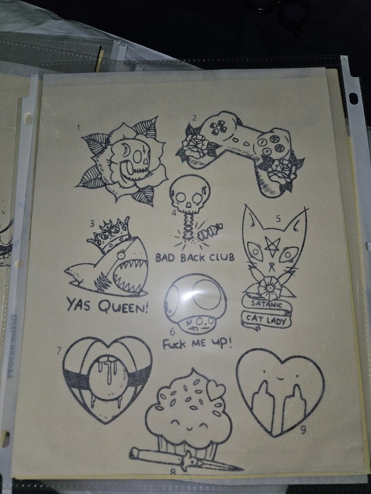 Pre Printed professional tattoo stencils
