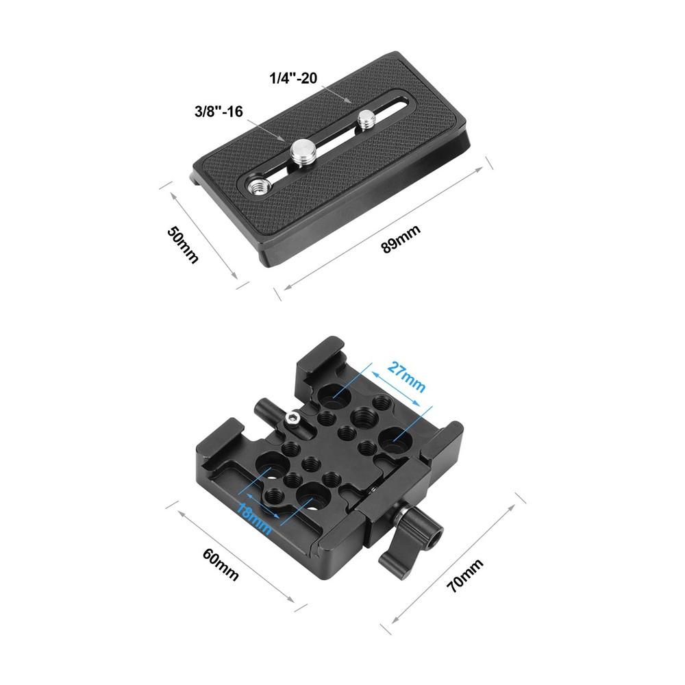 DSLR Camera Quick Release Tripod Plate Compatible with Manfroto Type Sliding ...