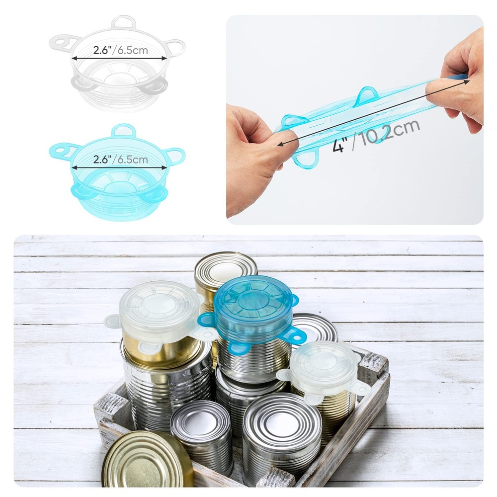 Small Silicone Stretch Lids, 12PCS 2.6"/6.5cm Zero Waste 12PCS, Small, clear
