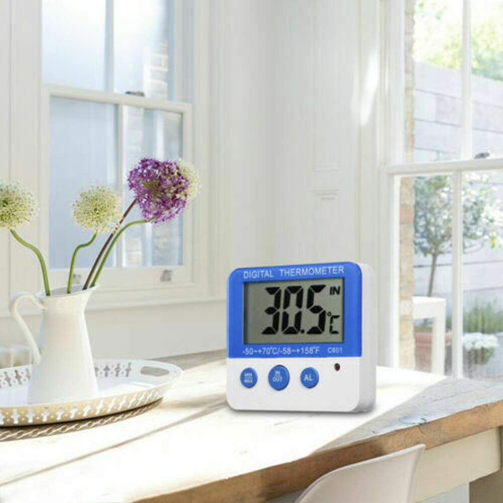 2Pack LED Display Electronic Thermometers Home Thermometer kitchen Freezer Alarm