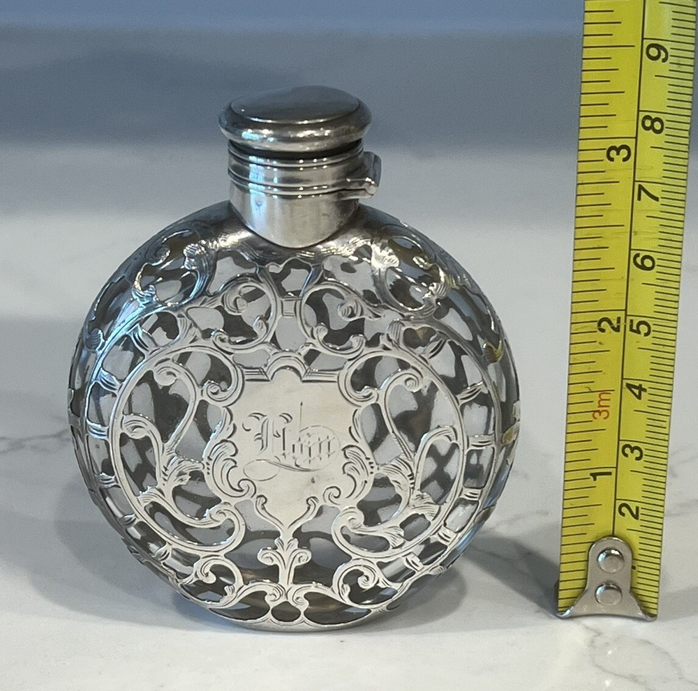 Gorham Sterling SILVER OVERLAY PERFUME FLASK