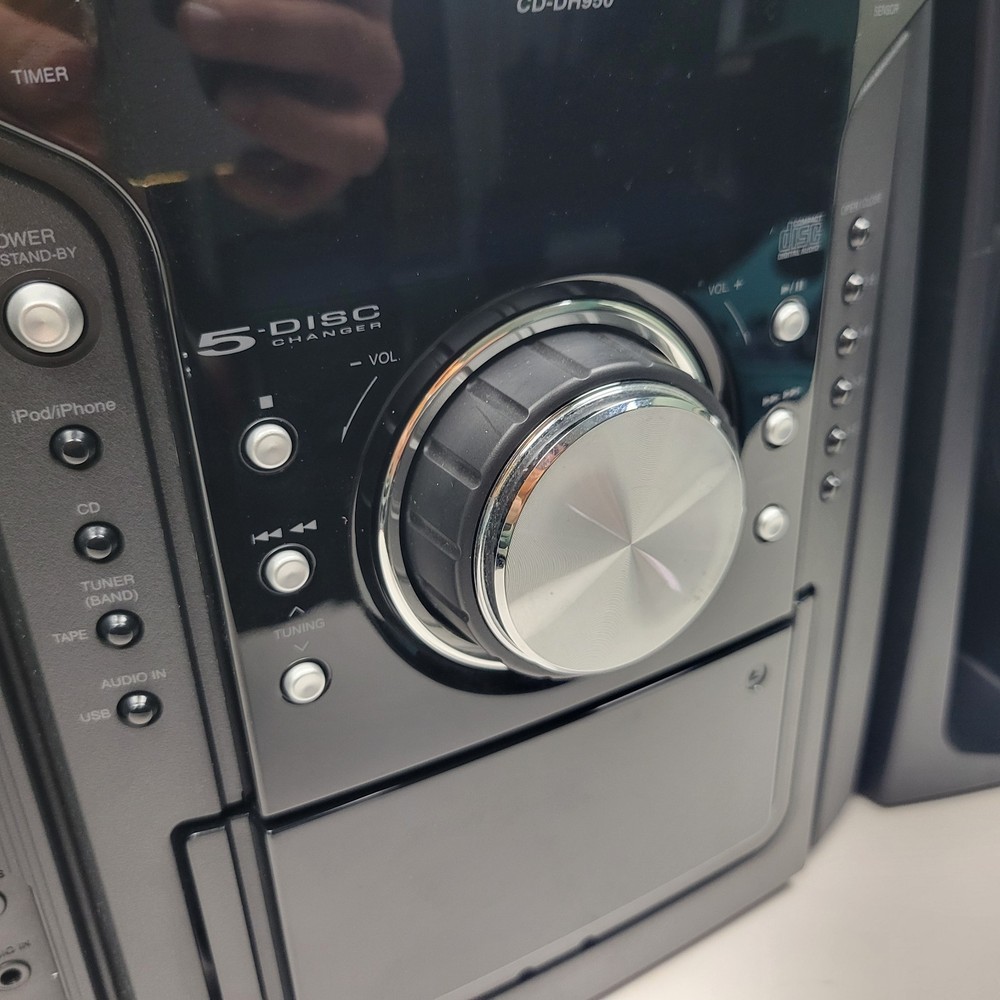 SHARP CD-DH950P Mini Stereo System USB 5 Disc Cassette iPod Aux MP3 Tested