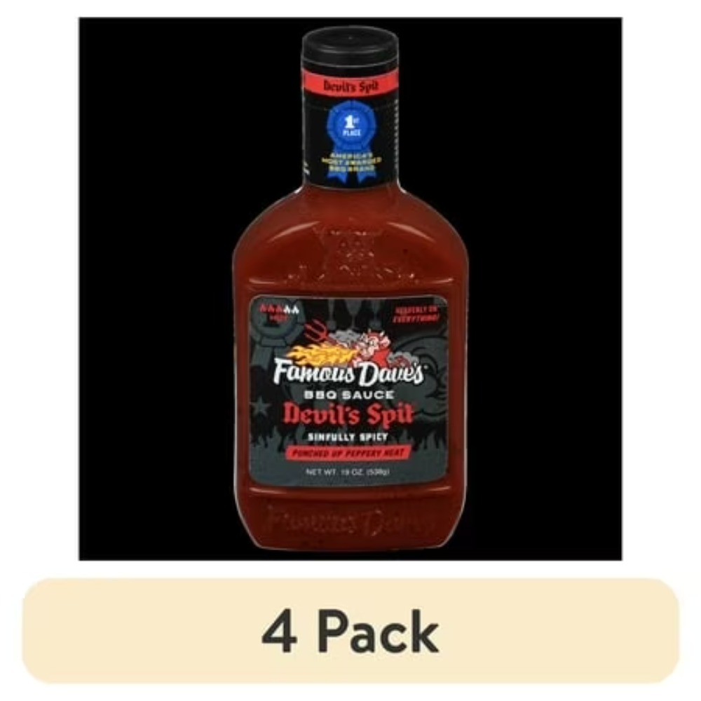 (4 pack) Devil's Spit BBQ Sauce, 19 oz