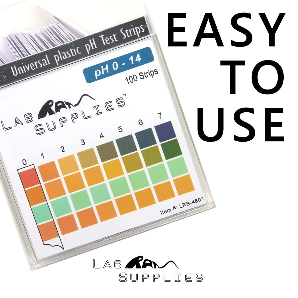 Plastic Ph Test Strips, Universal Application (Ph 0-14), 100 Strips | for Saliva