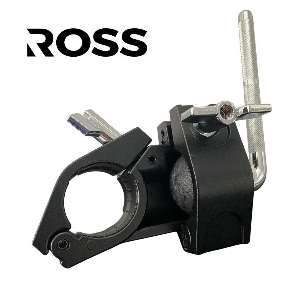 ROSS Percussion Drum Rack Clamp 1.5″ Multi-Purpose Cowbell Mount, Black