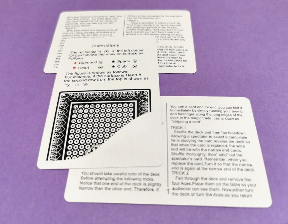 Trick MAGIC Playing Cards Deck ULTIMATE Marked Tapered/Stripper CON + Tutorial