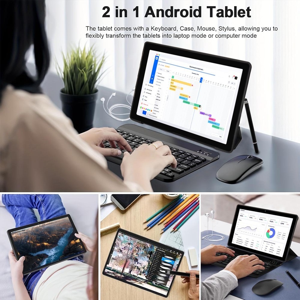 AEEZO Tablet 10" Android 15 Tablets 20GB RAM+64GB ROM (TF 1TB) with Octa-Core