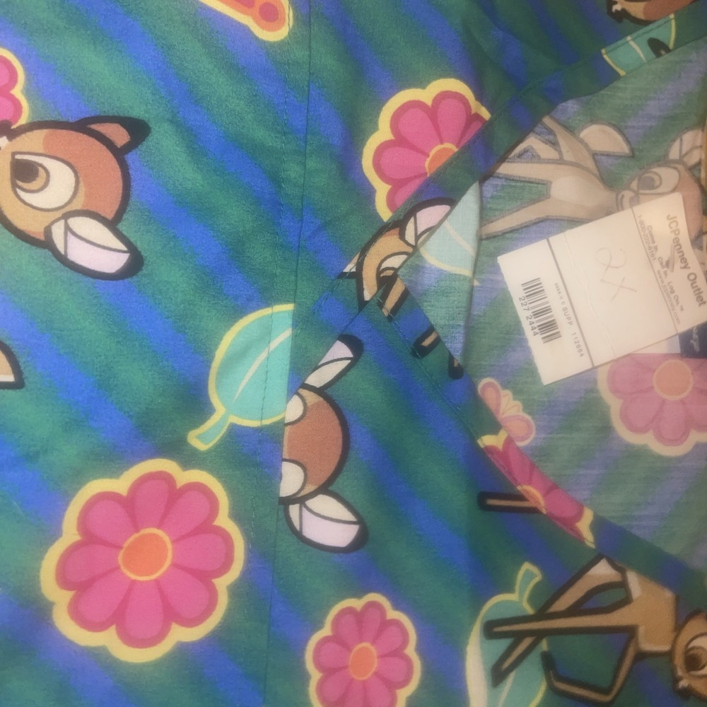 DISNEY Bambi 2X Scrub Top NWT