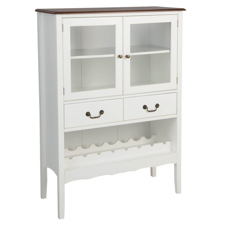 Sideboard Buffet Storage Cabinet Cupboard Kitchen With 3 Level Adjustable Shelf