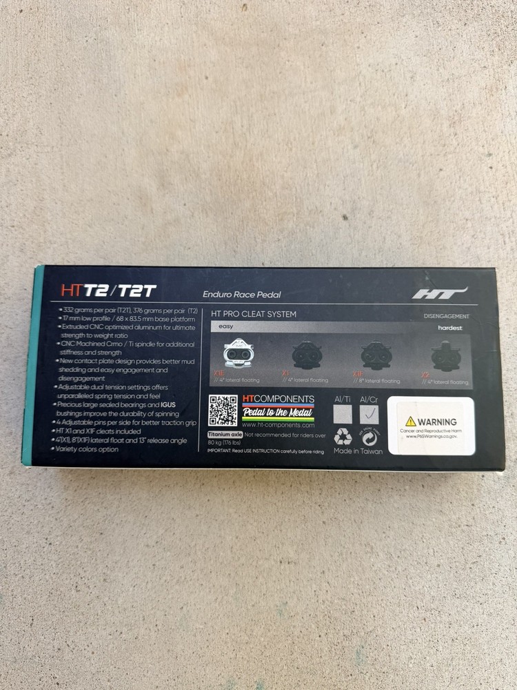 HT T2 Pedals - Dual Sided Clipless pedals