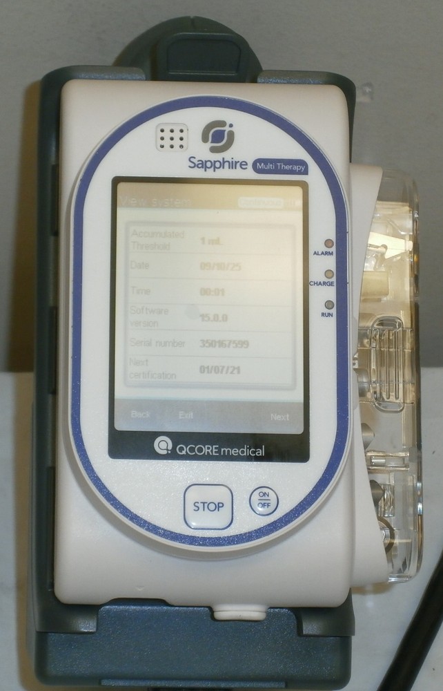 QCORE Sapphire multi therapy pump (has bad battery) (has minor screen bubble)