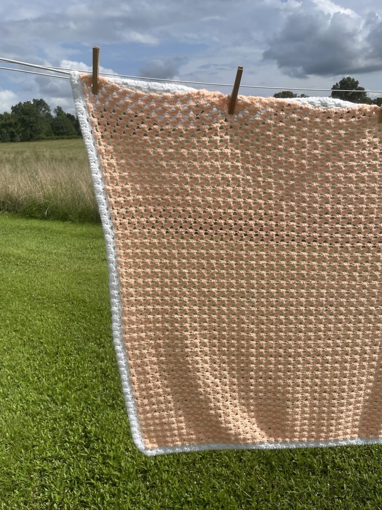 Small Handmade Crocheted Throw Or Cover