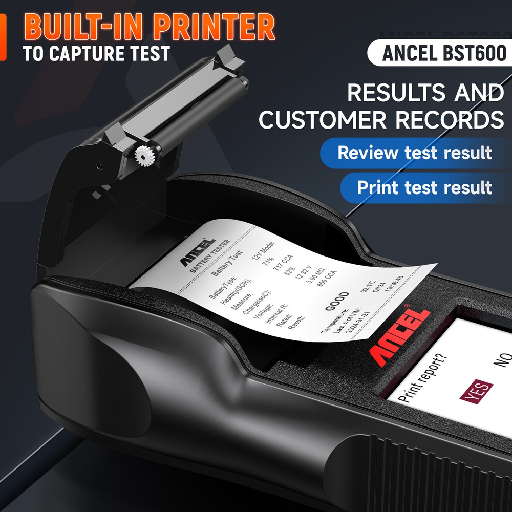 Car Battery Tester Load with Printer 2V/24V 100-2000 CCA Analyzer ANCEL BST600