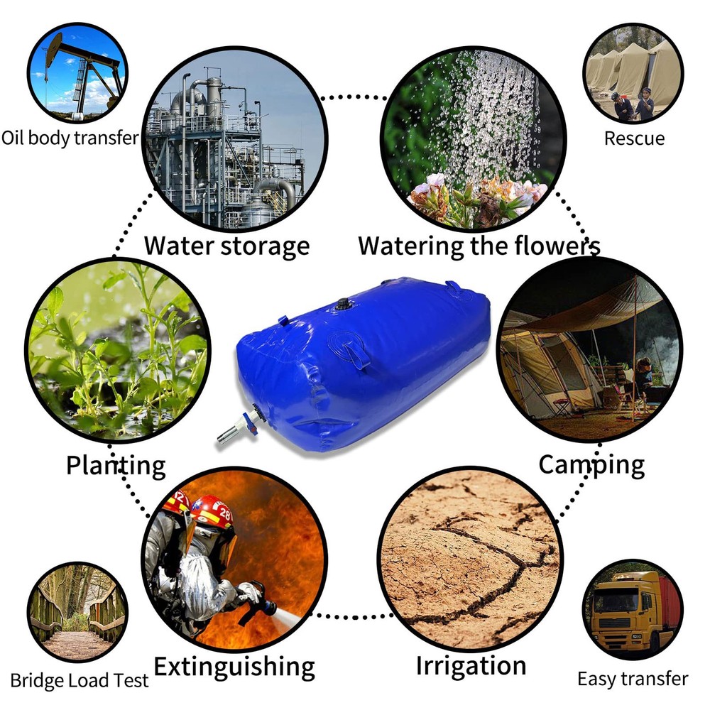 Foldable Water Bladder Storage Container 29Gal Large Capacity Soft Water Bag