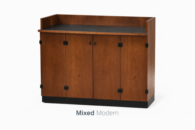 Refinished Walnut Bar by Milo Baughman for Directional