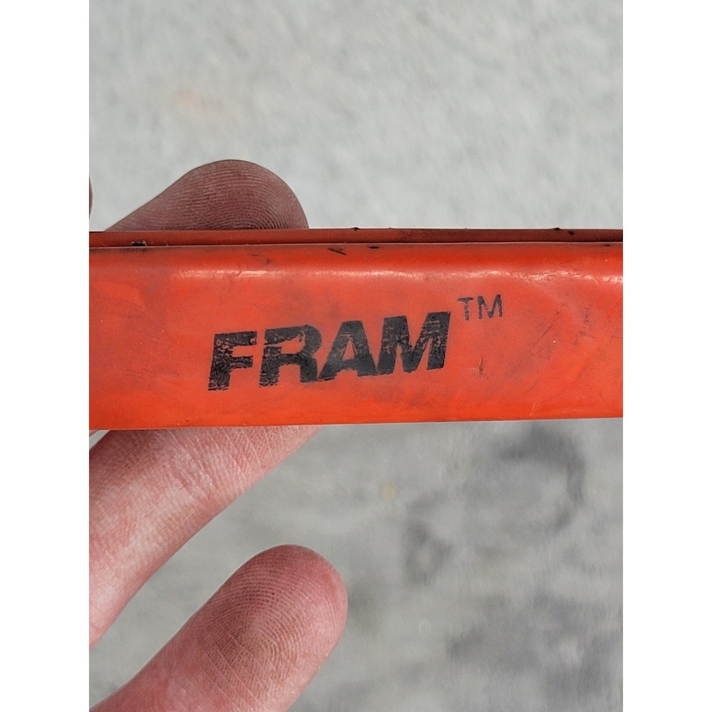 FRAM Oil Filter Wrench Strap Tool Adjustable Metal Handle Red