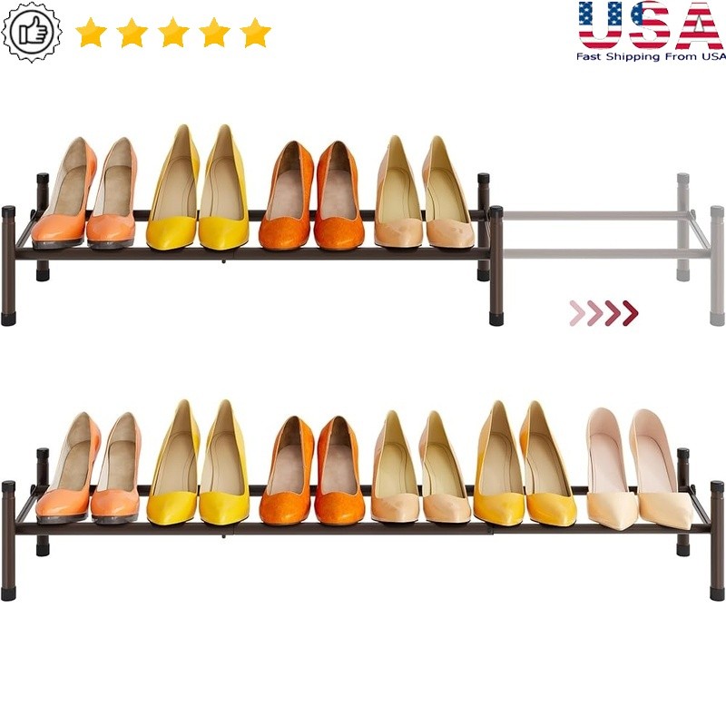 Expandable Stackable Shoe Rack Adjustable Organizer Space Saving Easy Assembly