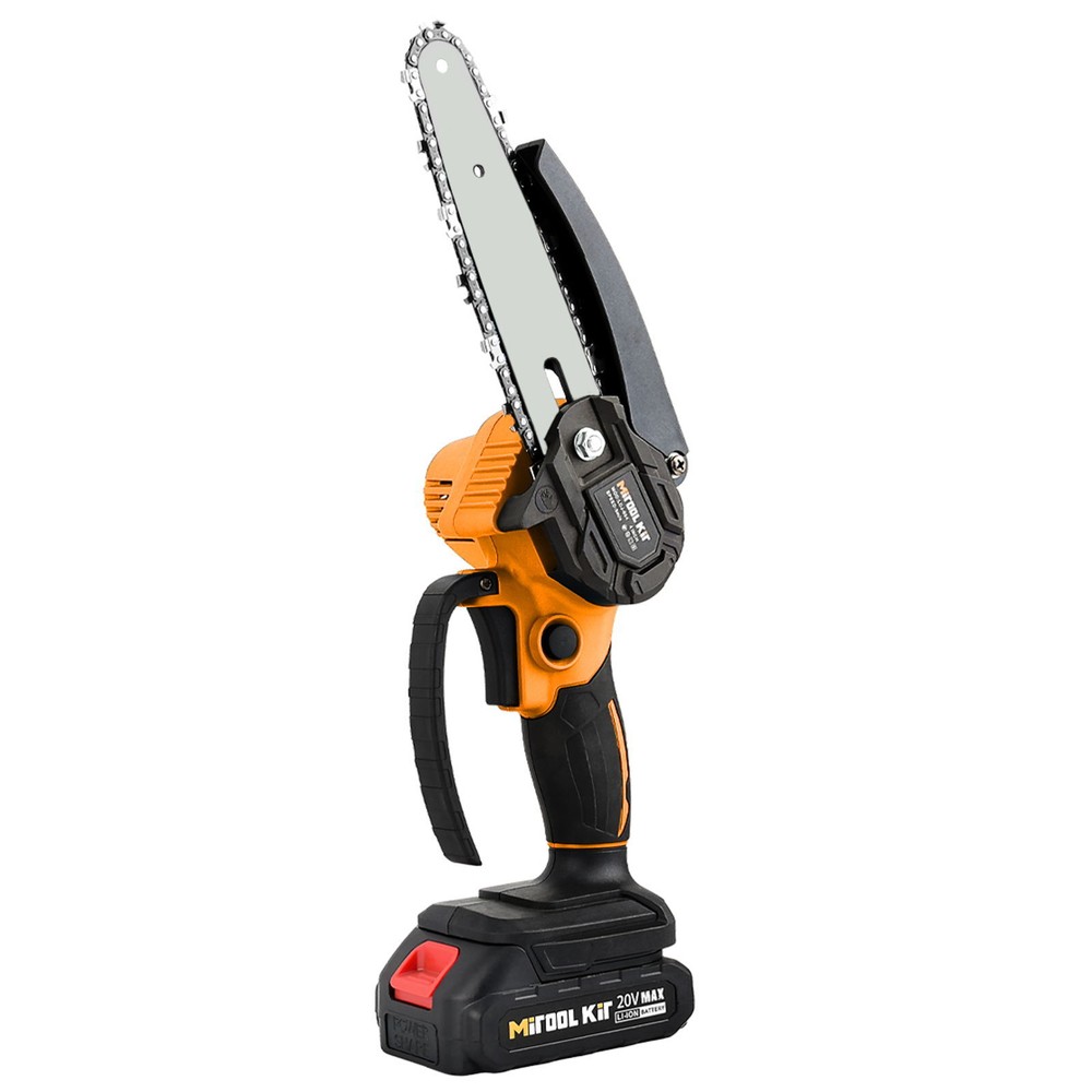 Cordless Chainsaw W/2000mah Battery +2 Chains 6-Inch Hand-held Mini Pruning Saw