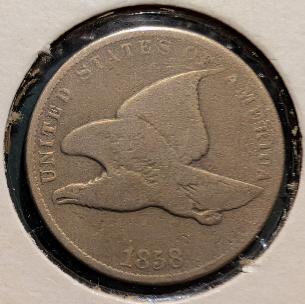 1858 Flying Eagle Cent - Small Letters Variety - Better Date - Circulated