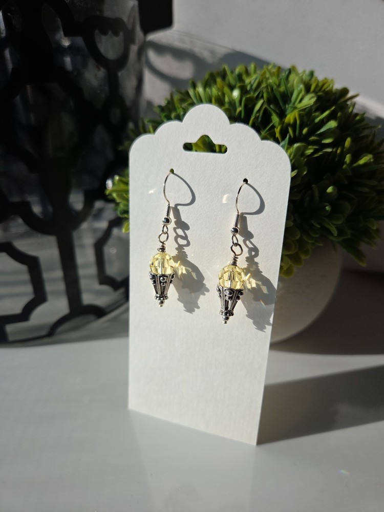 Swarovski crystal, silver dangle earrings