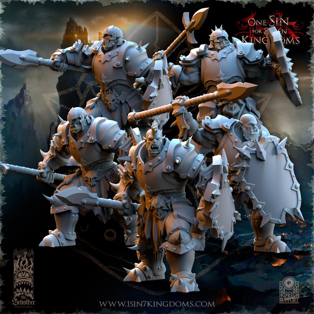 Nestah Orcs with Spears | The Beholder Miniatures |